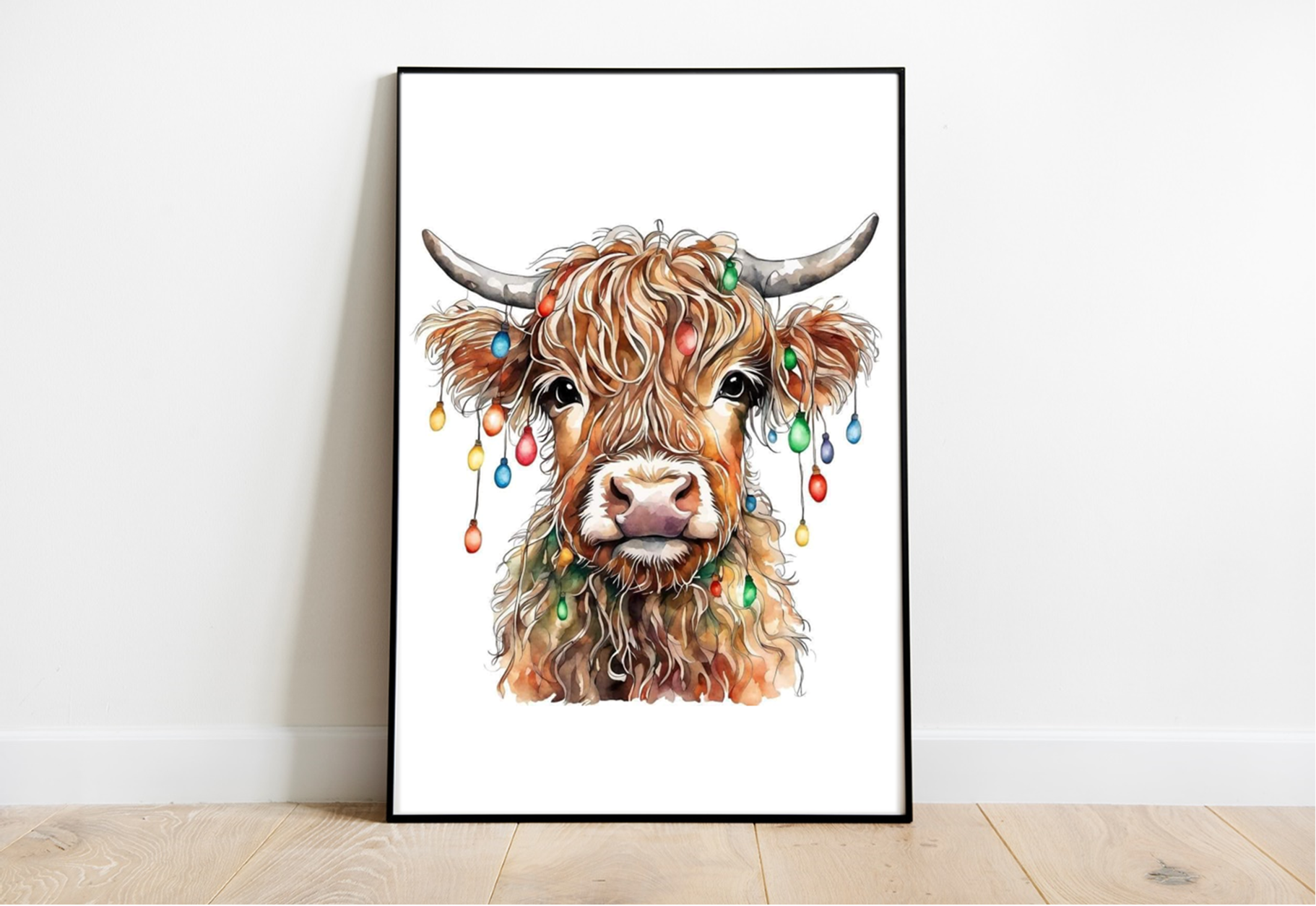 Highland Christmas Cow A4 Premium Photo Print
